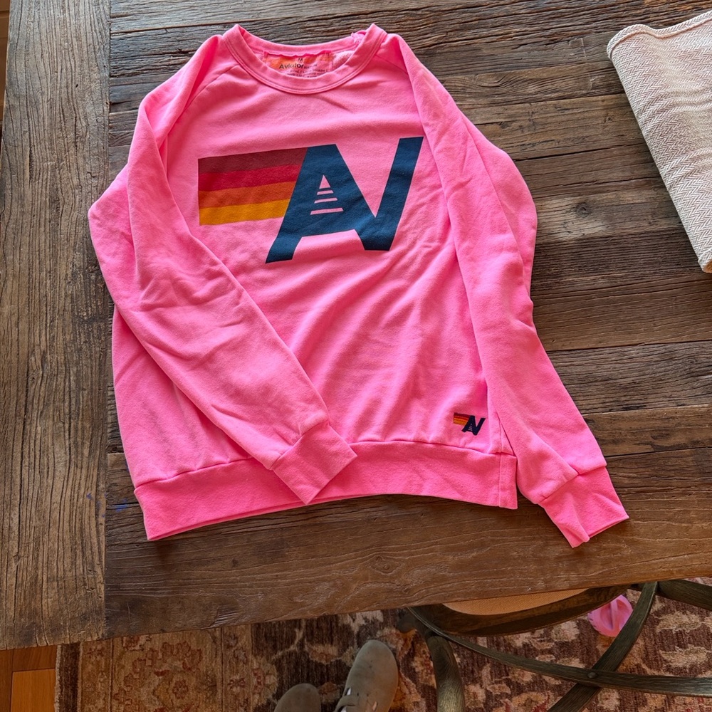 Aviator Nation Bright Pink Crewneck-LIKE NEW
